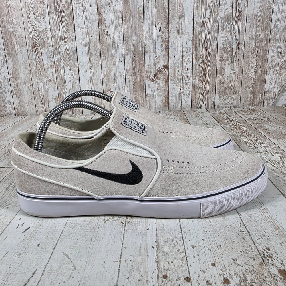 Nike SB Stefan Janoski Slip-On Light Bone Black Mens Skate Shoes FN5893-100 8.5